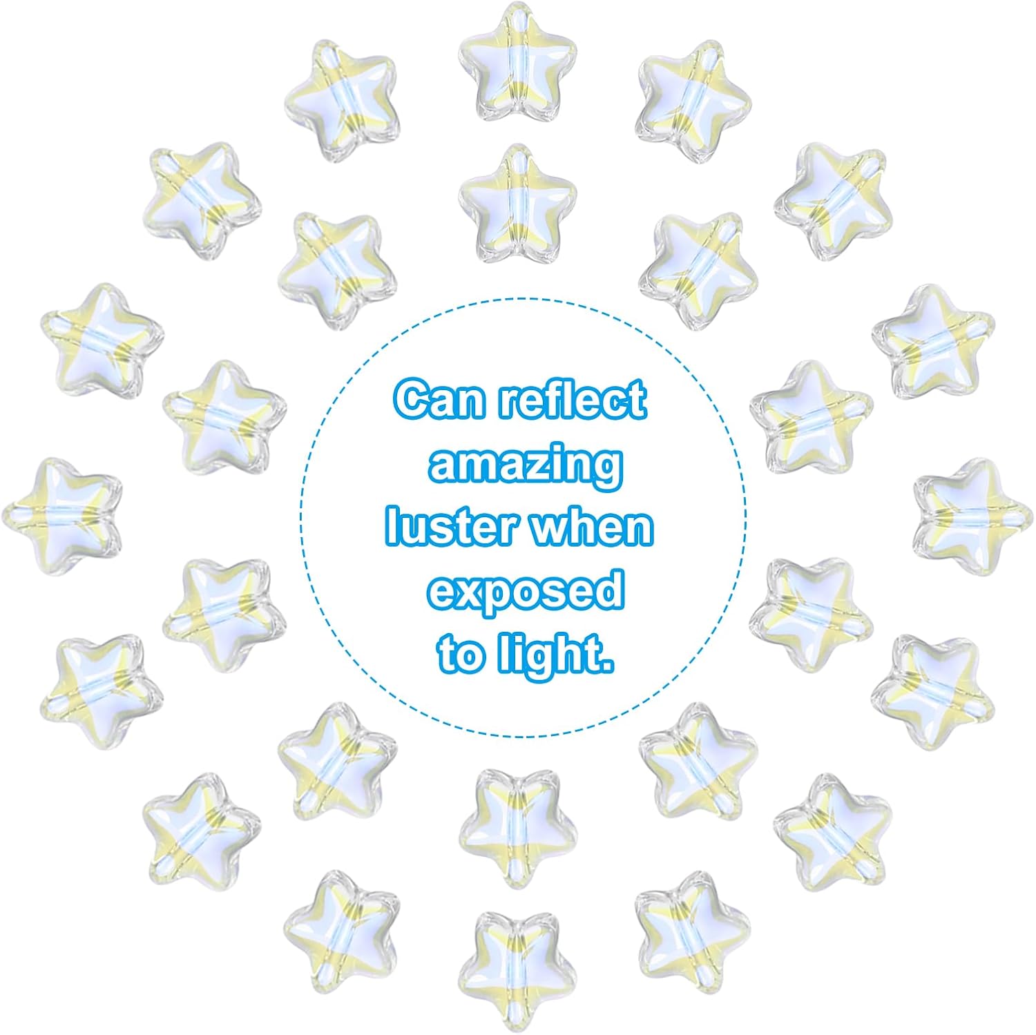 PATIKIL 8mm Crystal Star Beads, 200 Pcs Glass Spacers Bead Star Shaped Charm Pendants for Jewelry Making Bracelet Necklace DIY Crafts, Clear - Image 3