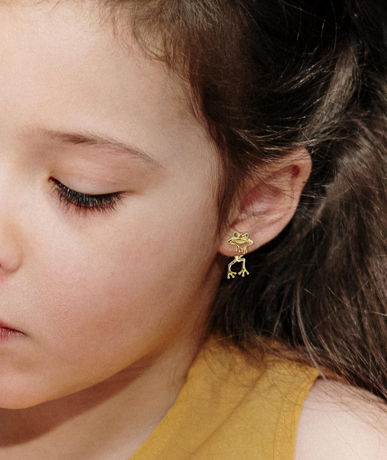 INFUSEU Sterling Silver Cute Stud Earrings Cat Frog Mushroom Bunny, Small Gifts for Women Teen Girls Animal Lovers - Image 6