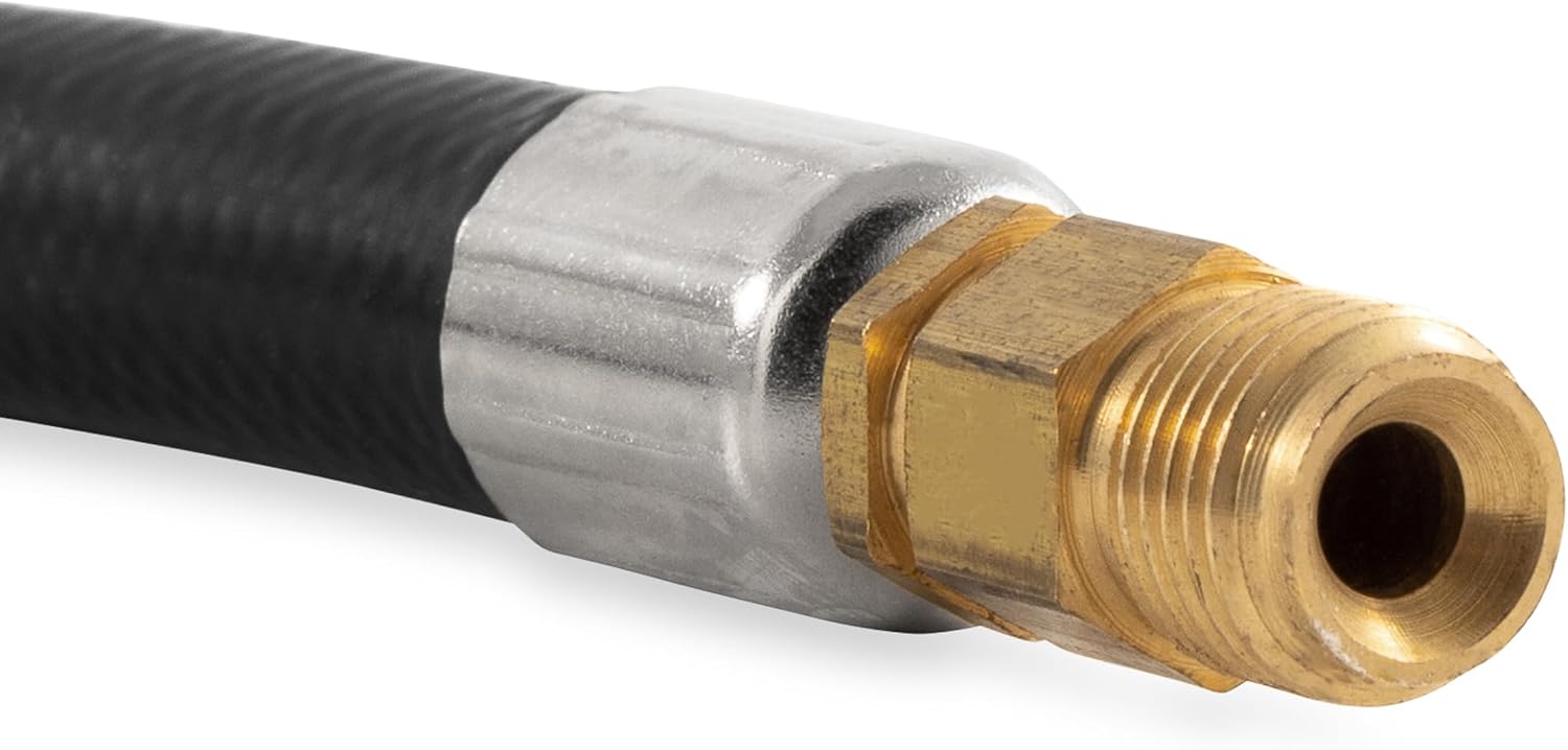 Camco RV 15-Inch Pigtail Propane Hose Connector – Fittings Include an ACME Nut by 1/4" Inverted Male Flare - Features Thermal Protection & Excess Flow Protection - Rated for 200,000 BTUs/Hour (59065)