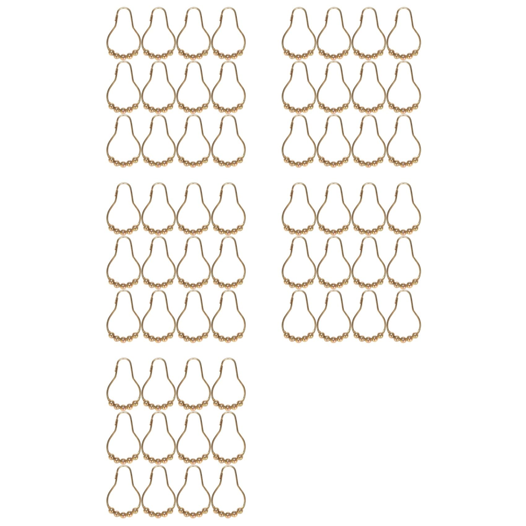 Hndhbfgrt Easy Install Rustproof Shower Curtain Hooks Frictionless Stainless Steel - Easy Glide Shower Rings Gold Set of 60 Hooks