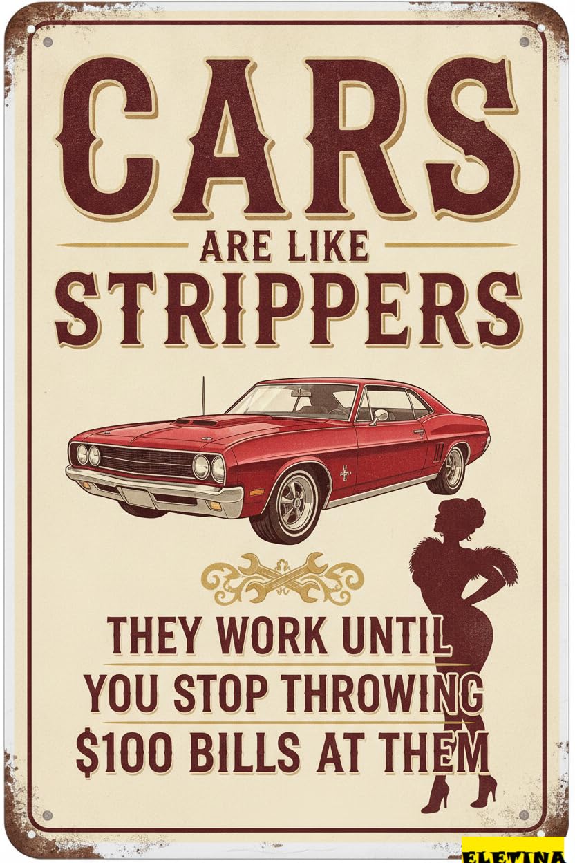Personalized Sign for Man Cave Vintage Style Decor Plaque Home Retro Cars Theme Metal Poster Cafe Bar Club Farm Garden Decor 8x12 In Private Property Decorative