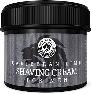 Lime Shaving Cream - Luxury Shave Cream From Gentlemans Face Care Club - Large 90 Day Supply 150ml Pot (Caribbean Lime)