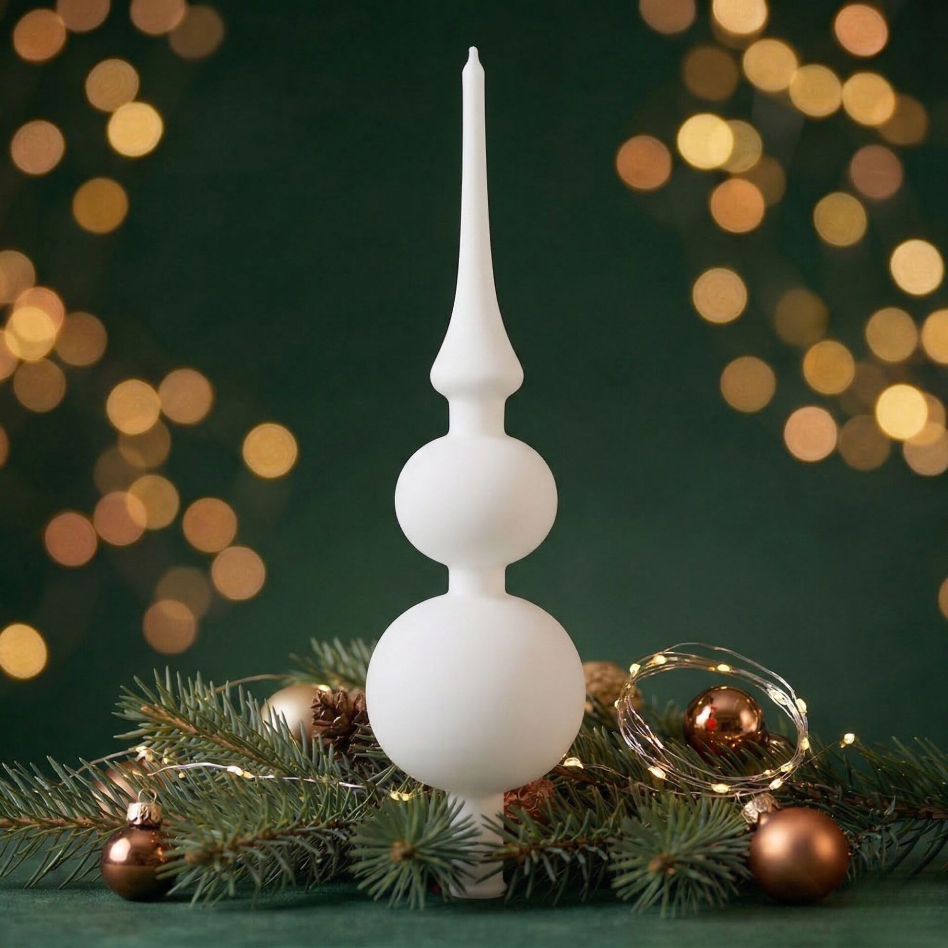 “Heaven” – Spitze | Christbaumschmuck weiß matt