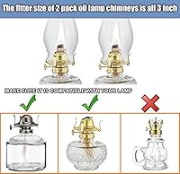 Vista 3 de Lámpara de aceite de repuesto para chimenea, globo de lámpara de queroseno de 3 x 8 pulgadas, globo de lámparas de aceite de vidrio transparente