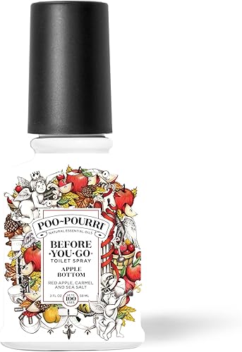 Poo-Pourri Before-You-Go - Aerosol para inodoro, fondo de manzana, 2 onzas líquidas, manzana roja, caramelo y sal marina