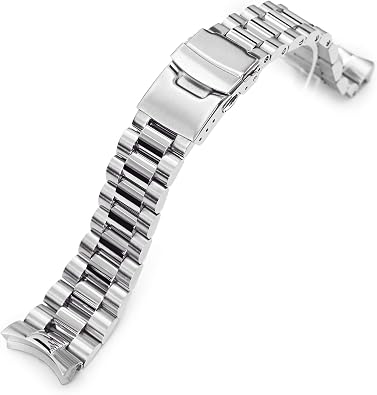 22 mm Endmill Metal Bracelet for Seiko SKX007 Brushed and Polished, Stainless steel, L