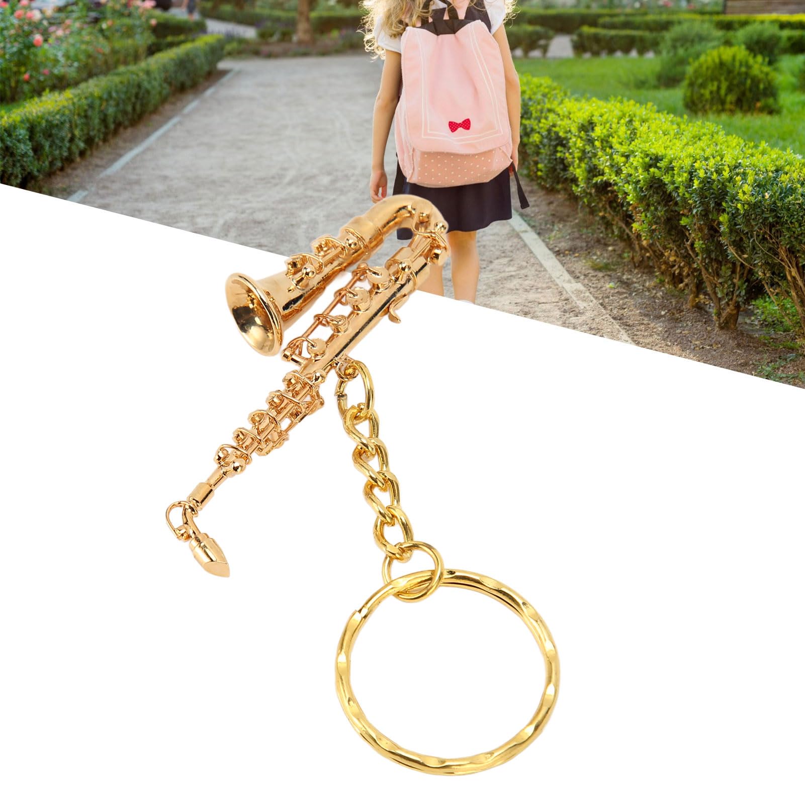 Porte-clés Saxophone En Laiton - Miniature Réaliste, Décoration Pour Clés, Sac, Valise - Cadeau Pour Musicien, Amateur De Jazz, Mélomane