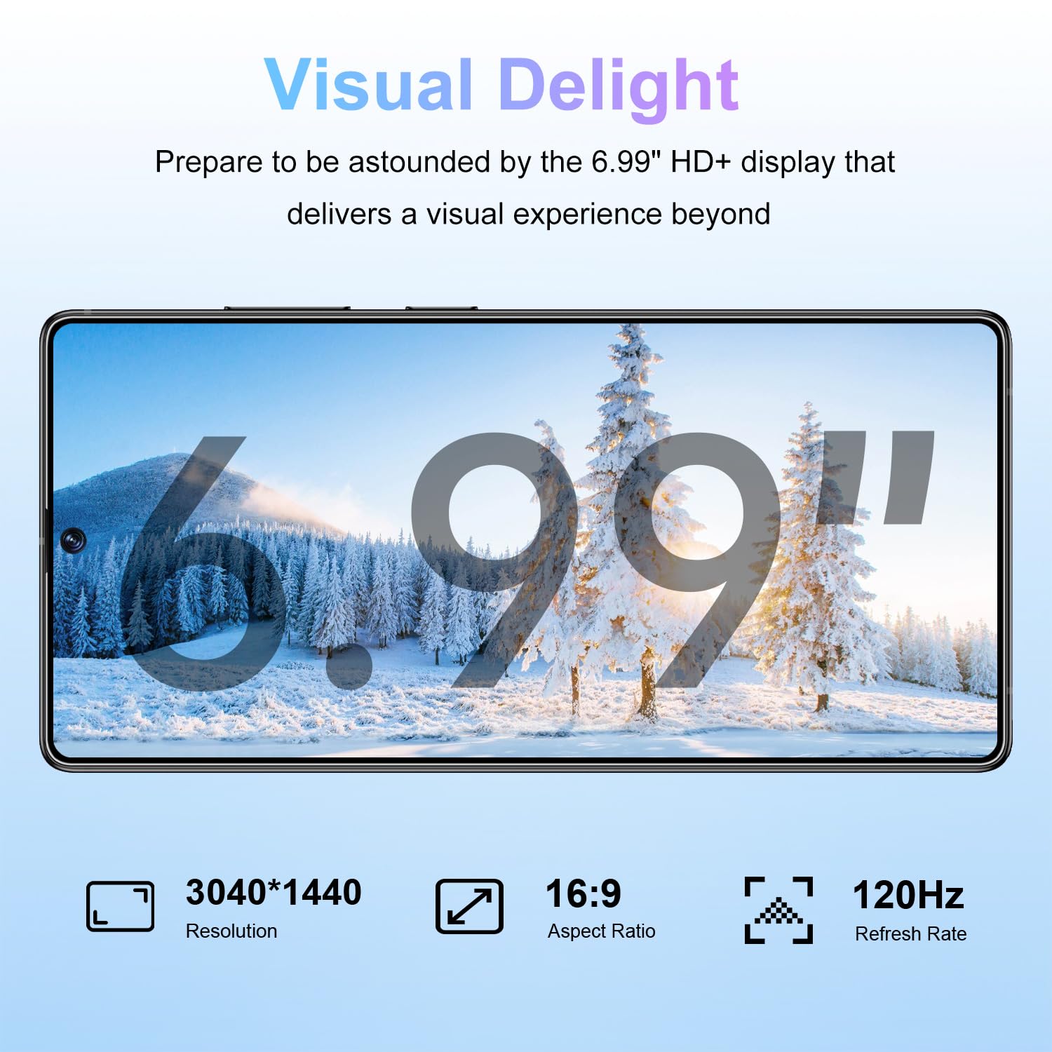 I25 Ultra Unlocked Android Phone| 12GB RAM+512GB| 6.99" HD Screen| 7000mAh Long-Lasting | Snapdragon 8 Gen3 | 68MP+108MP Pro Camera| Android 14 System| Face Unlock + Stylus (Titanium Blue)
