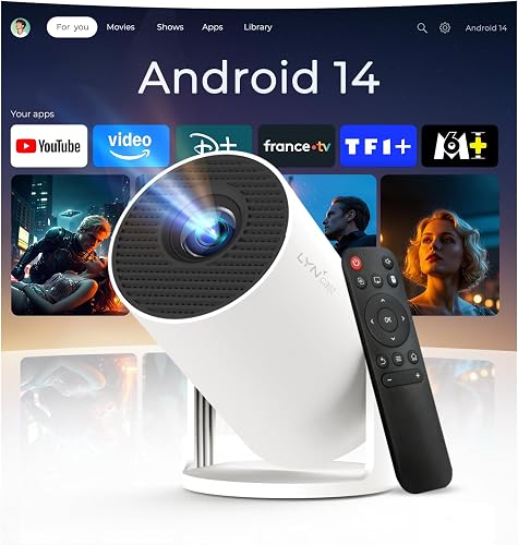 Vidéoprojecteur Compatible 4K Android 14 Mini Video Projecteur C 