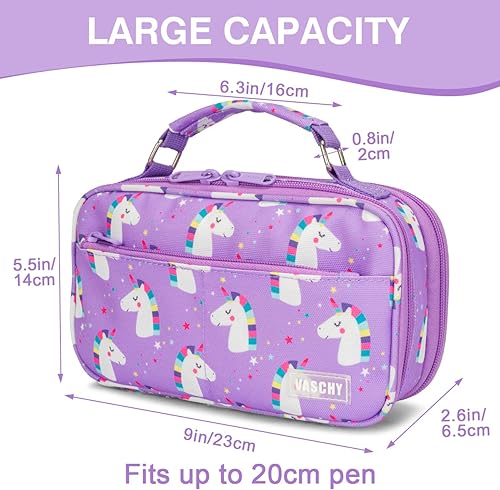 Miniatura 2 de VASCHY Estuche para Lápices para Niñas, Bolsa Grande Estética Kawaii para Lápices EstacionariosEstuche para Lápices para Niños Preppy, Organizador