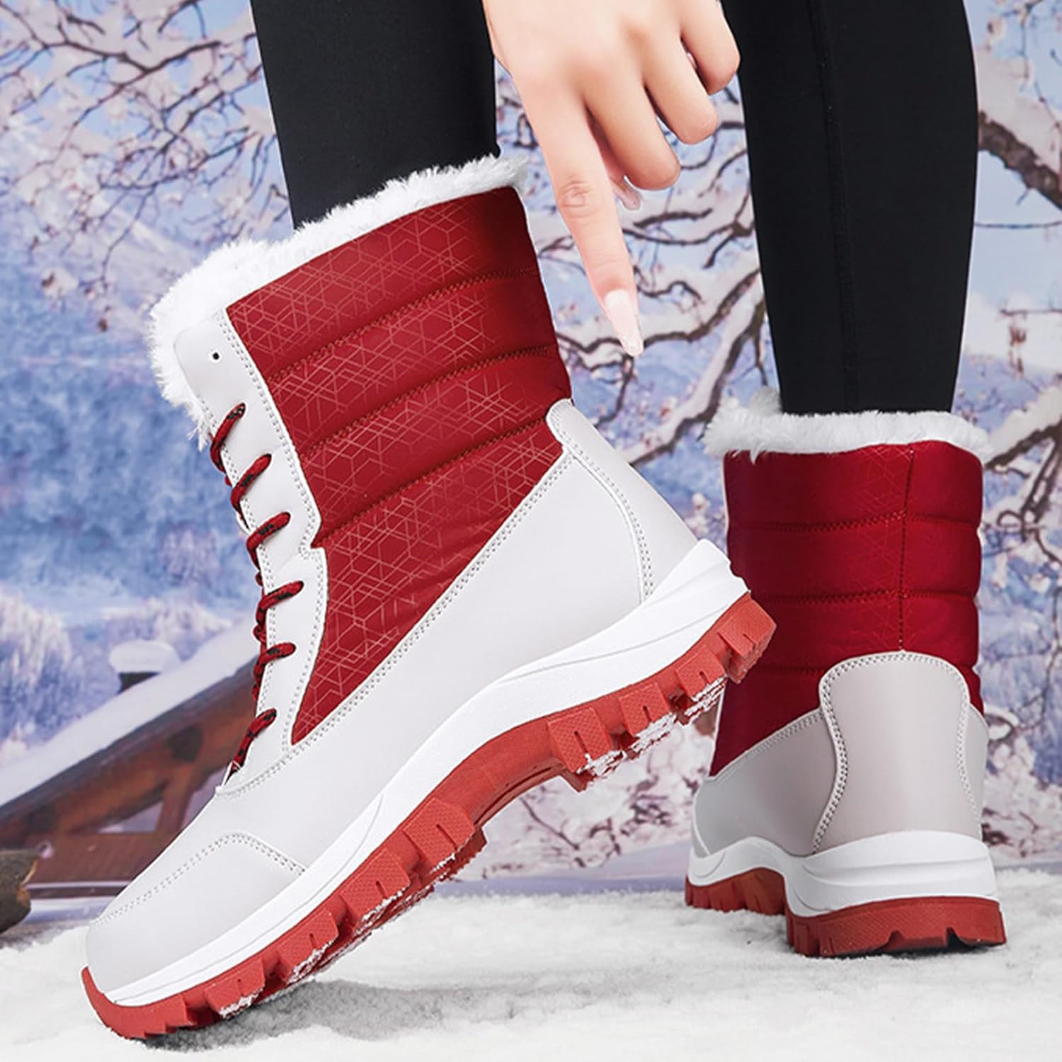 JDIV Women's Waterproof Winter Boots, Anti-Slip Snow Boots, Thermal & Slip-Resistant, Perfect for Snow and Cold Weather