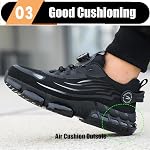 TimGross Safety Chaussures pour hommes acier orteil travail sneakers léger glissade sur la construction indestructible chaussures non-dérapantes