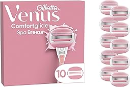Gillette Venus Comfortglide Spa Breeze Women's Razor Blade RefillsPack of 103 built-in blades for a smoothclose shave that lasts
