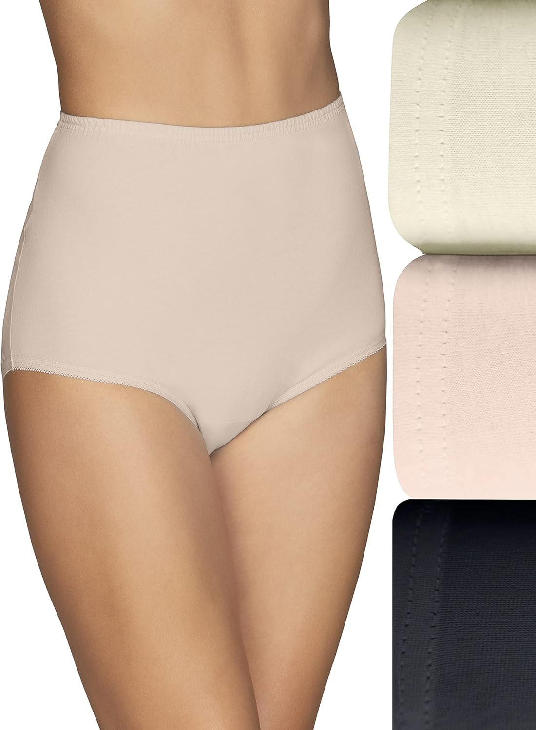 Vanity Fair Women's High Waisted Underwear, Full Coverage Ladies Panties, Perfectly Yours Briefs