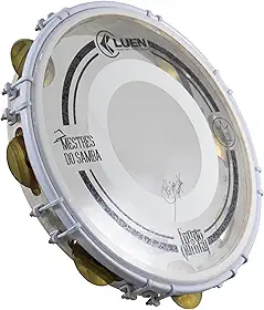 Pandeiro 12 Formica Montpellier Aro Branco Plat com Reg Lat Pele - Mestres do Samba 08 Afin Dpla - M - Luen