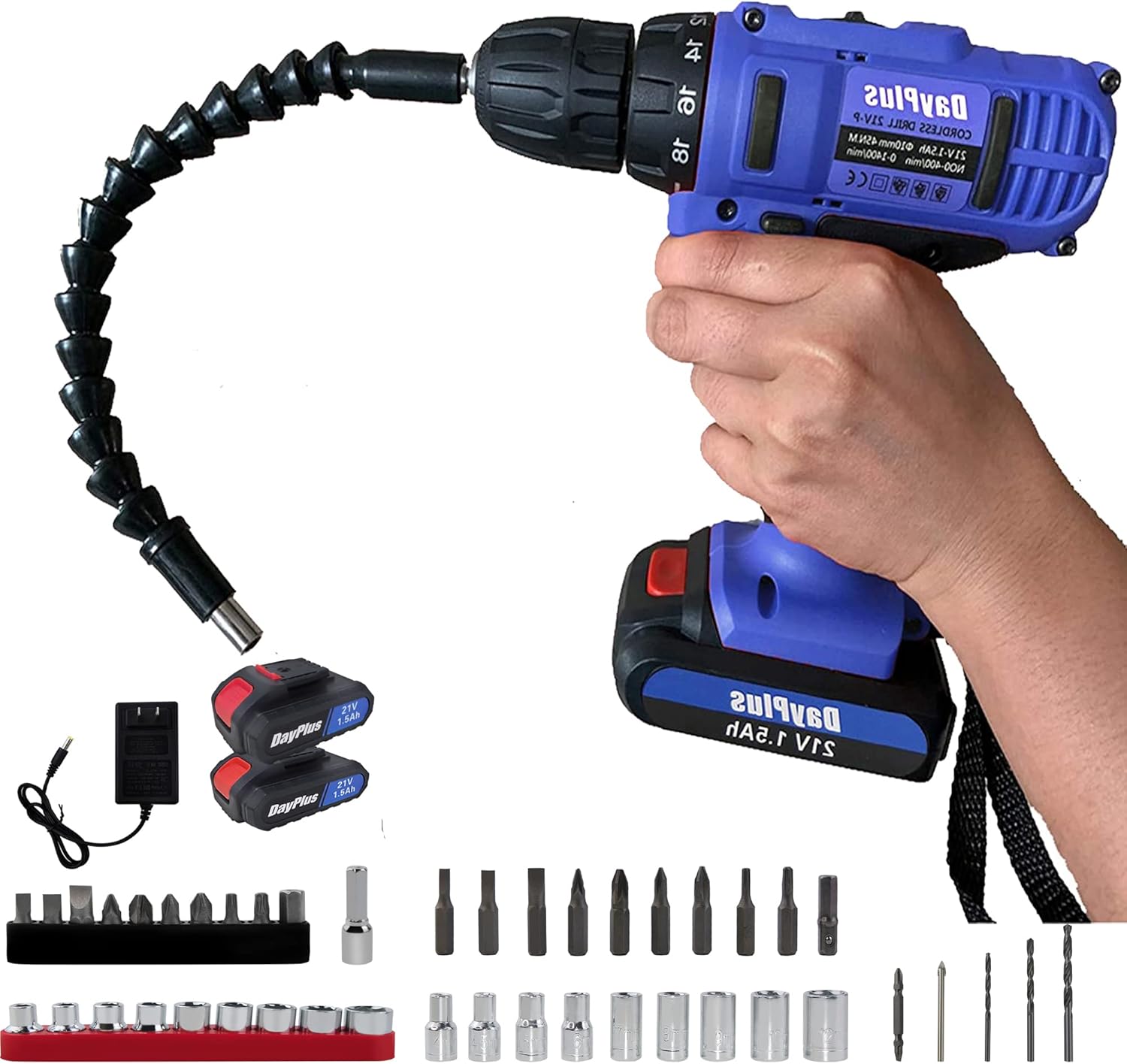 Taladro Inalámbrico 20V ANSIMIDA con Batería y Cargador 26pc