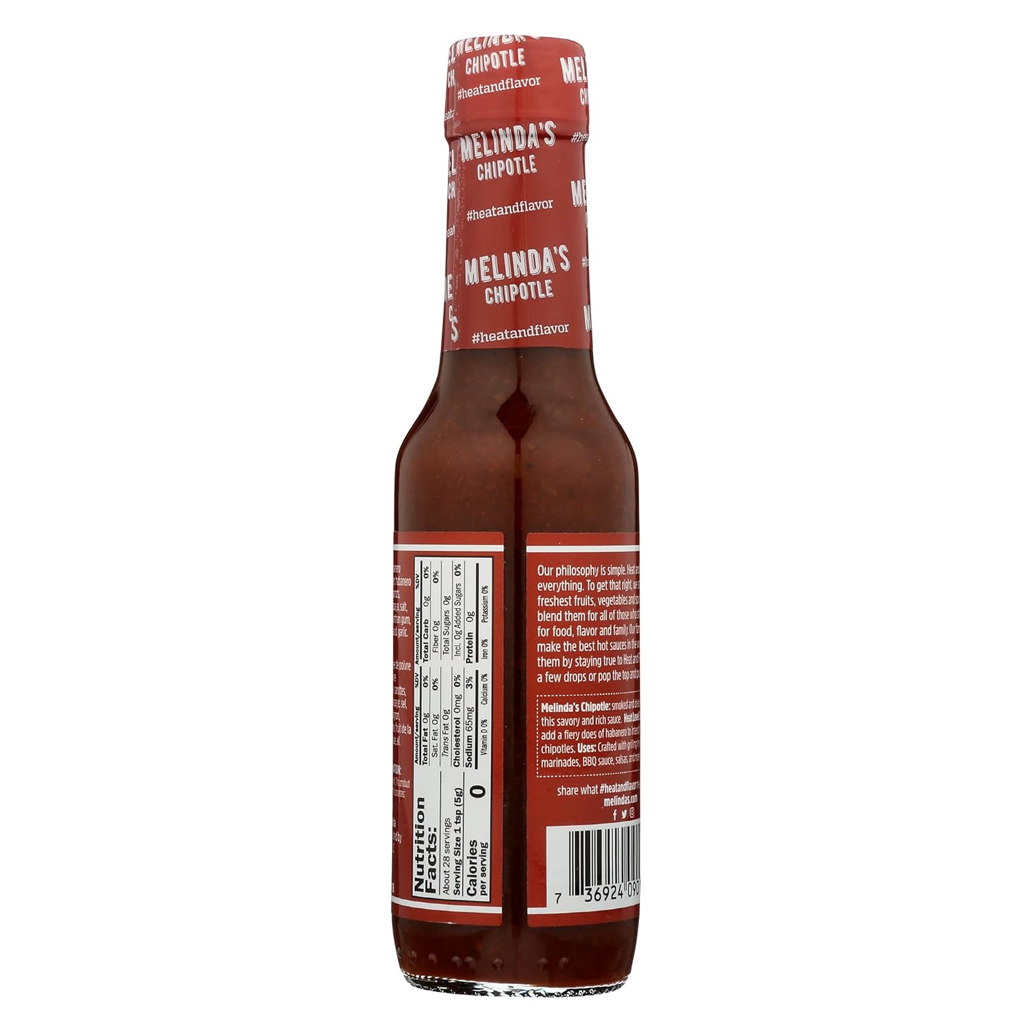 Melinda's Chipotle Pepper Hot Sauce, Vegan, 5 Ounces (Pack Of 6)