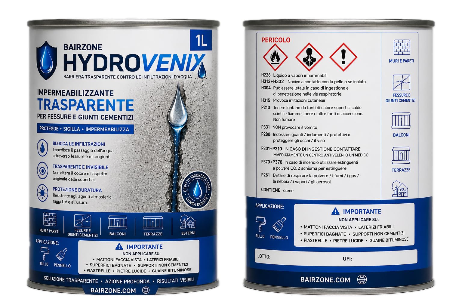 Hydrovenix - Impermeabilizante transparente (1 litro)