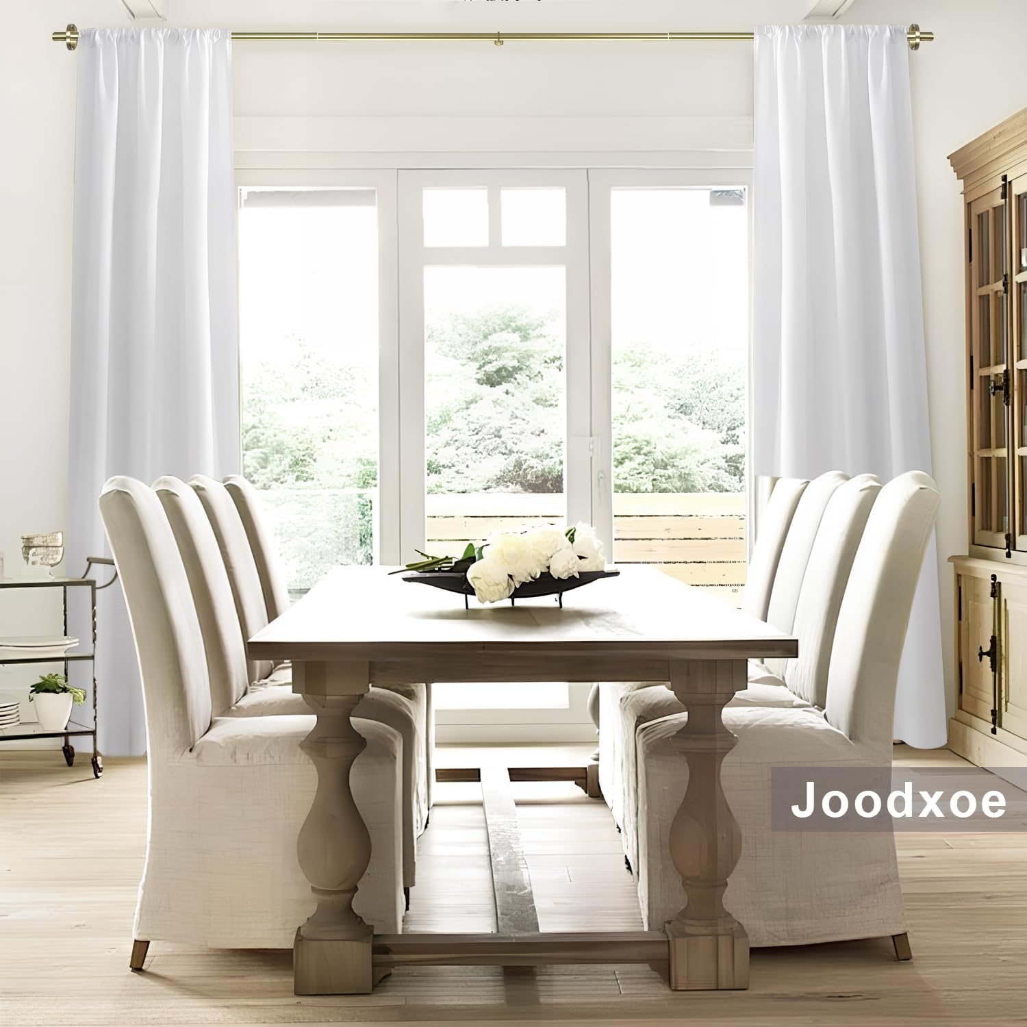 Modern Curtain Rods, 1Inch Diameter Decorative Single Window Rod Telescoping 28-48 Inch Adjustable Drapery Rods Antique Bronze Color For Bedroom Living Room Kitchen Office