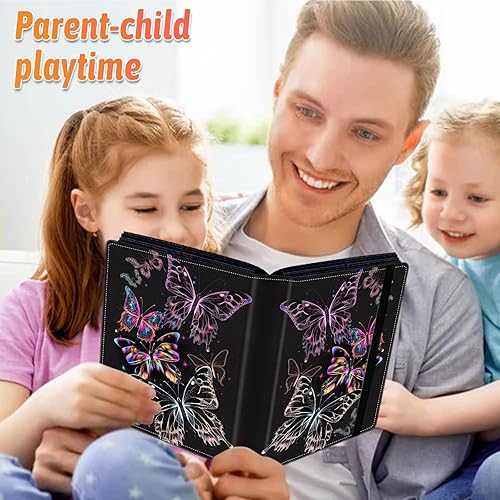 Miniatura 6 de Carpeta para tarjetas coleccionables de 4 bolsillos, 160 tarjetas, libro con banda elástica que se adapta a la mayoría de tarjetas de tamaño