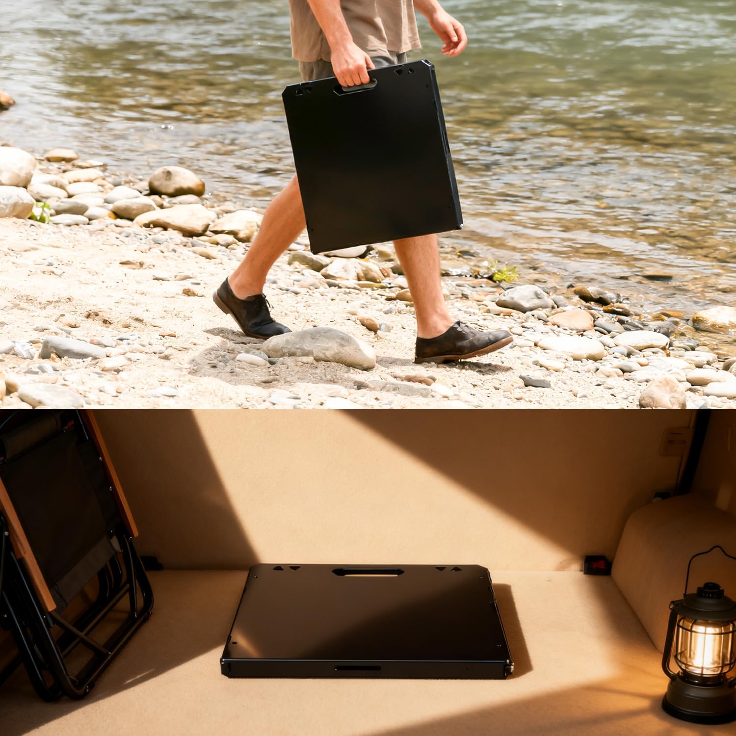 Tactical Camping Table with Adjustable Height, Collapsible Table Lightweight with Carry Bag for Camping, Travel expeditions, Hiking, Picnics, BBQs & Beach Trips