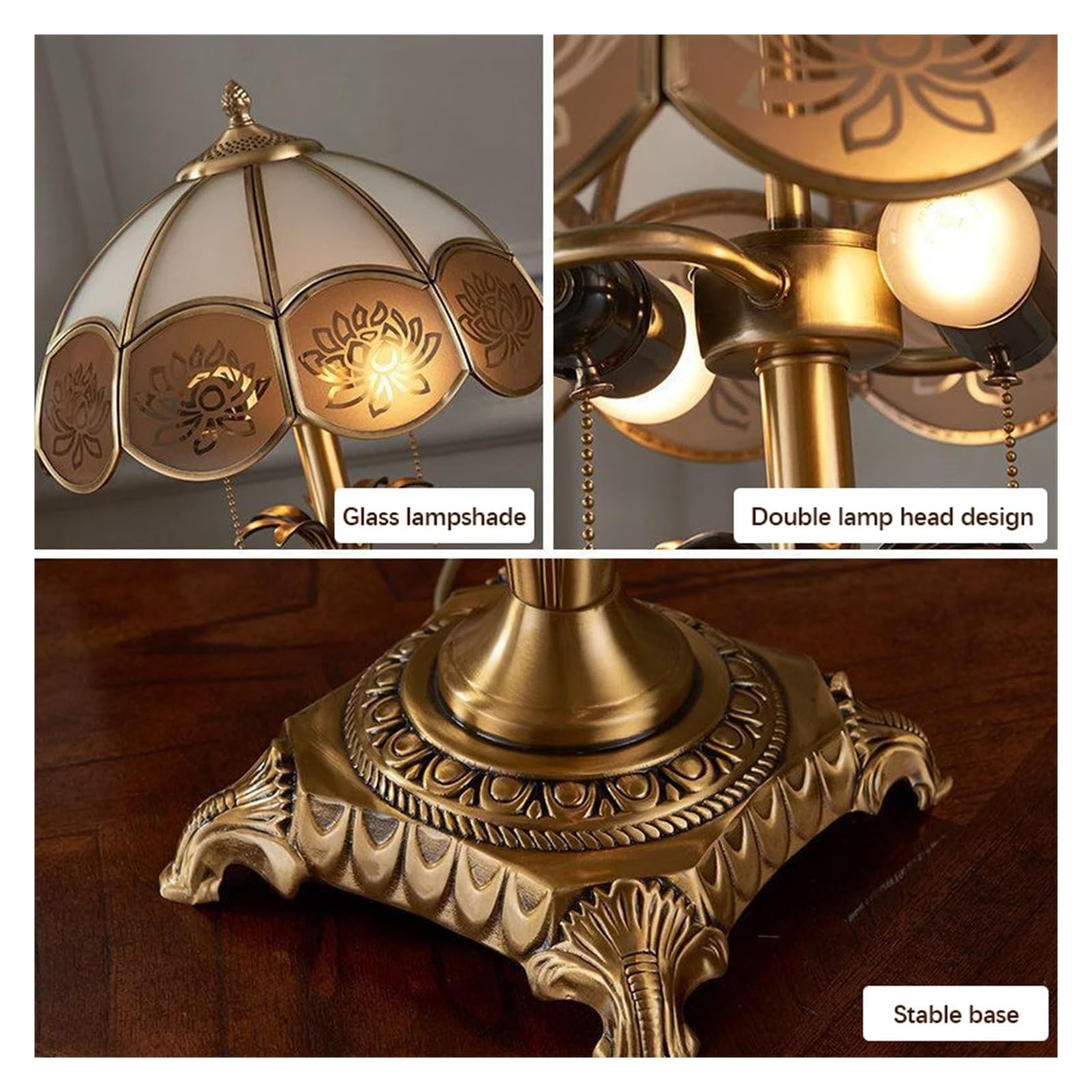 Współczesna mosiężna złota lampa stołowa LED kreatywna prosta szklana lampa biurkowa miedź do domu gabinetu sypialni przy łóżku, lampy ścienne