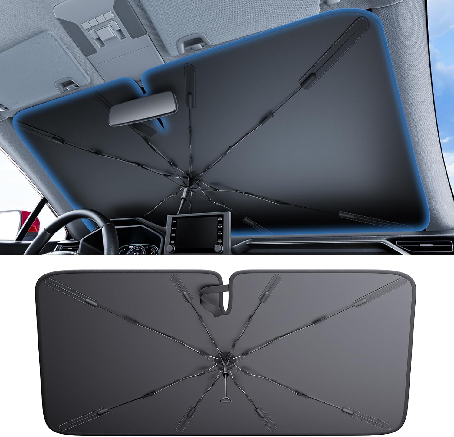 2025 Ice-Shield Car Windshield Sun Shade [100% Sun Block