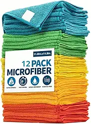 Kit 12 Pano Microfibra Flanela Multiuso 28x28 Não Arranha Macio e Absorvente Limpeza Profunda Automotivo Vidro Pia Uso Doméstico Anti-risco Premium FastJoy