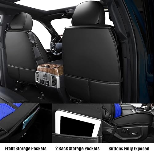 Miniatura 2 de Fundas de asiento para camioneta compatibles con Toyota Tacoma 2005-2023 SR SR5 TRD Off-Road TRD Pro TRD Sport Trall Edición Especial de piel