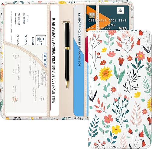 Miniatura 10 de CoBak - Estuche para registro y seguro del auto, organizador para la guantera, accesorio para compartimento de auto o camión, estuche con cierre