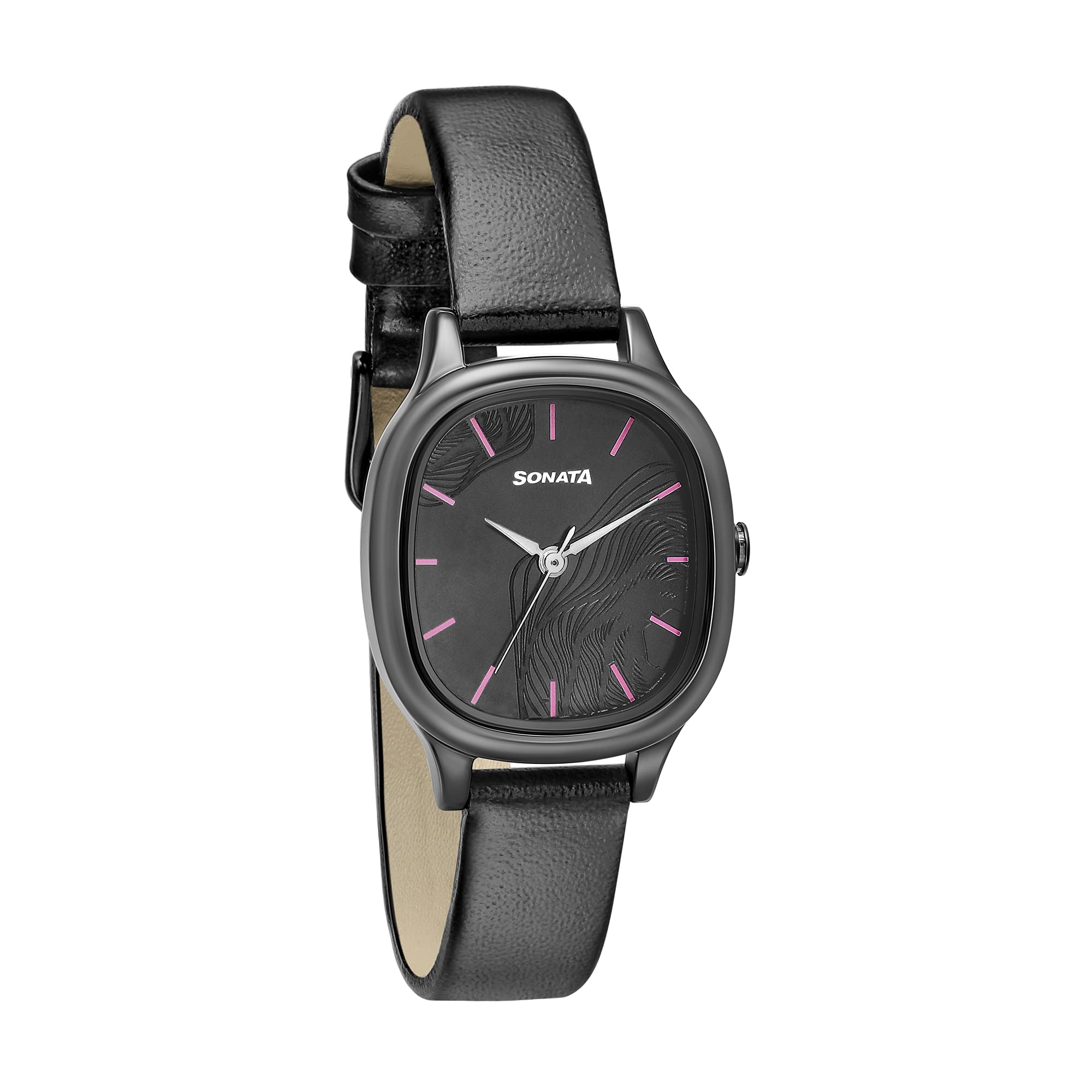 Sonata Linnea Black Dial Women Watch with Leather Strap-NS8173NL01 (B09GVGH7Z4) Amazon Price History, Amazon Price Tracker