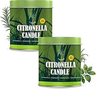 Citronella Candles Outdoor Set, 2 Pack Jar Candle for Patio Camping Backyard Picnic, Scented Candles Sets Gifts for Men Women, 9 Oz Bug Non Toxic Mosquito Candles Repellent Back to School Gifts