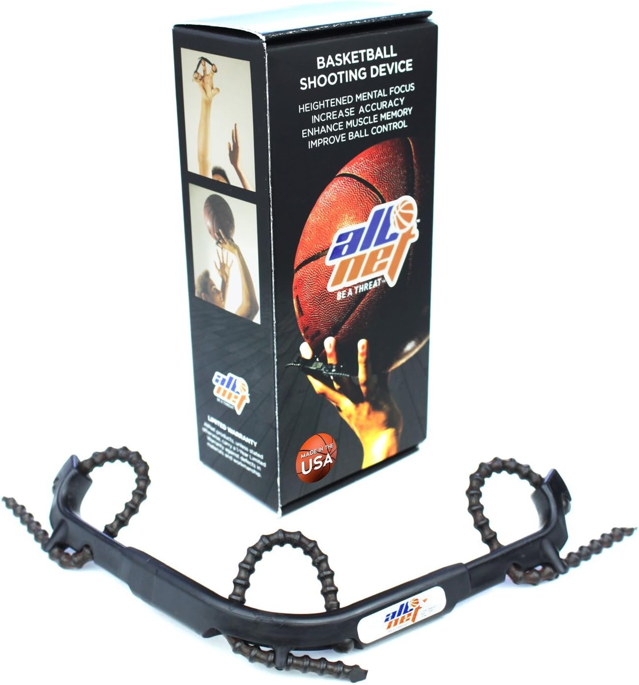 AllNet Basketball Shooting Aid Hoops Training Shooting Device, Help Improve Your Skills & Shot with Finger Trainer no Gloves Shoot NBA PRO Level, Fix Bad Habits with Proper Grip & Form Muscle