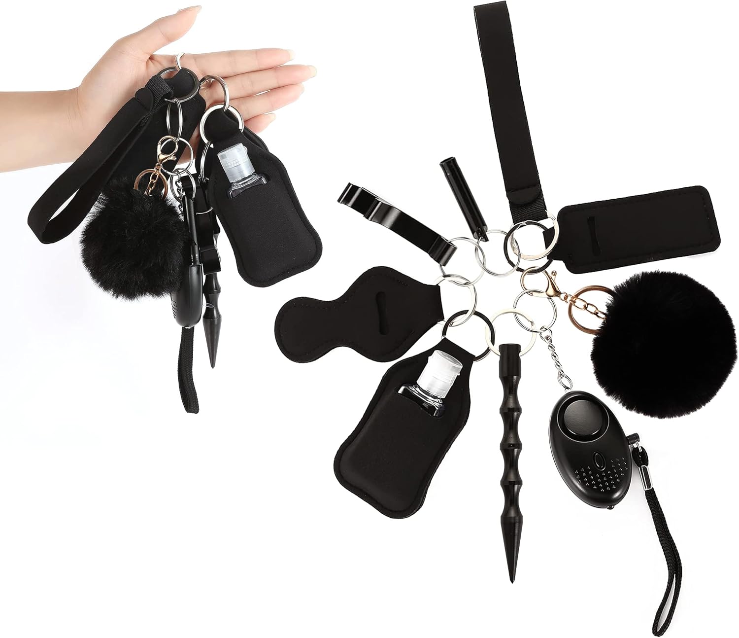 Conjunto de chaveiro de autodefesa para mulheres, kit de autodefesa