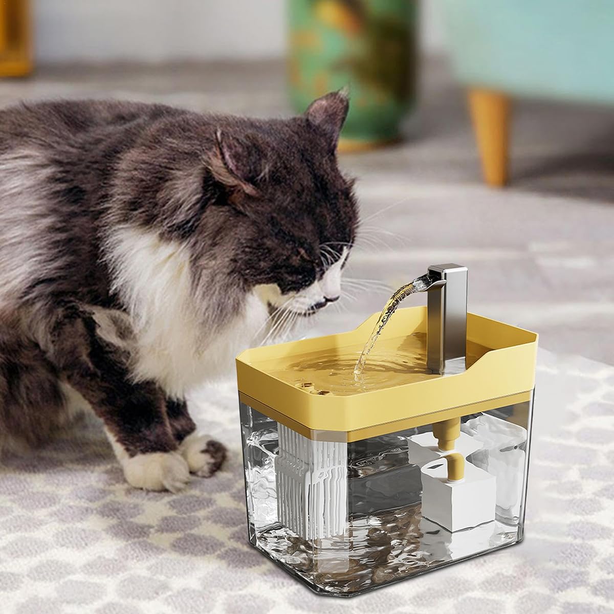 Amazon | 猫 給水器 猫 みす水 自動 循環式自動猫水入れ USB 電源 屋内