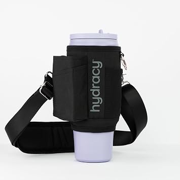 Hydracy Lilac Haze 40oz Tumbler with Handle and Flip Straw + Carry-on Crossbody Bag with Phone Holder Pocket, Card Sleeve & Detachable Strap