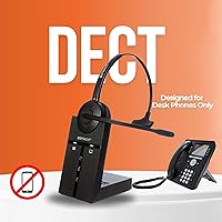 Vista 2 de Spracht Auriculares inalámbricos de un solo oído Solo teléfonos de escritorio Auriculares DECT Micrófono con cancelación de ruido de fondo