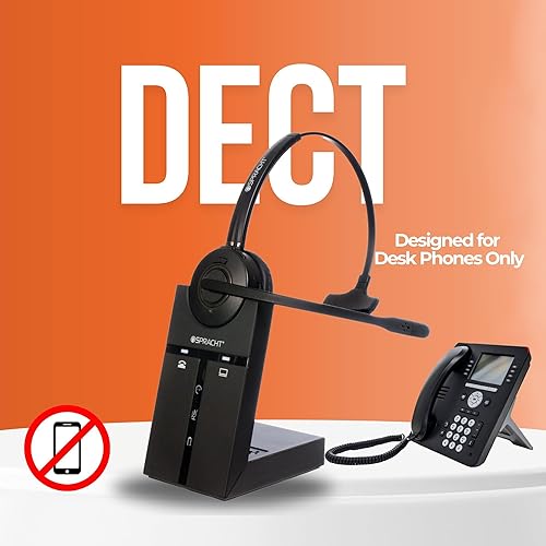 Miniatura 2 de Spracht Auriculares inalámbricos de un solo oído Solo teléfonos de escritorio Auriculares DECT Micrófono con cancelación de ruido de fondo (una
