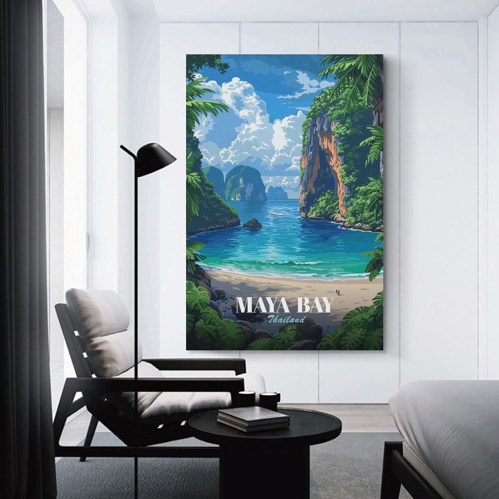 Junmoney Unframe-Style-16 Maya Bay, Thailand, Tropical Paradise Wall Picture Print, 16X24inch(40X60cm), For Wall Displays, Bedrooms Or Room Updates, Decorative Artwork With Flexible Styling