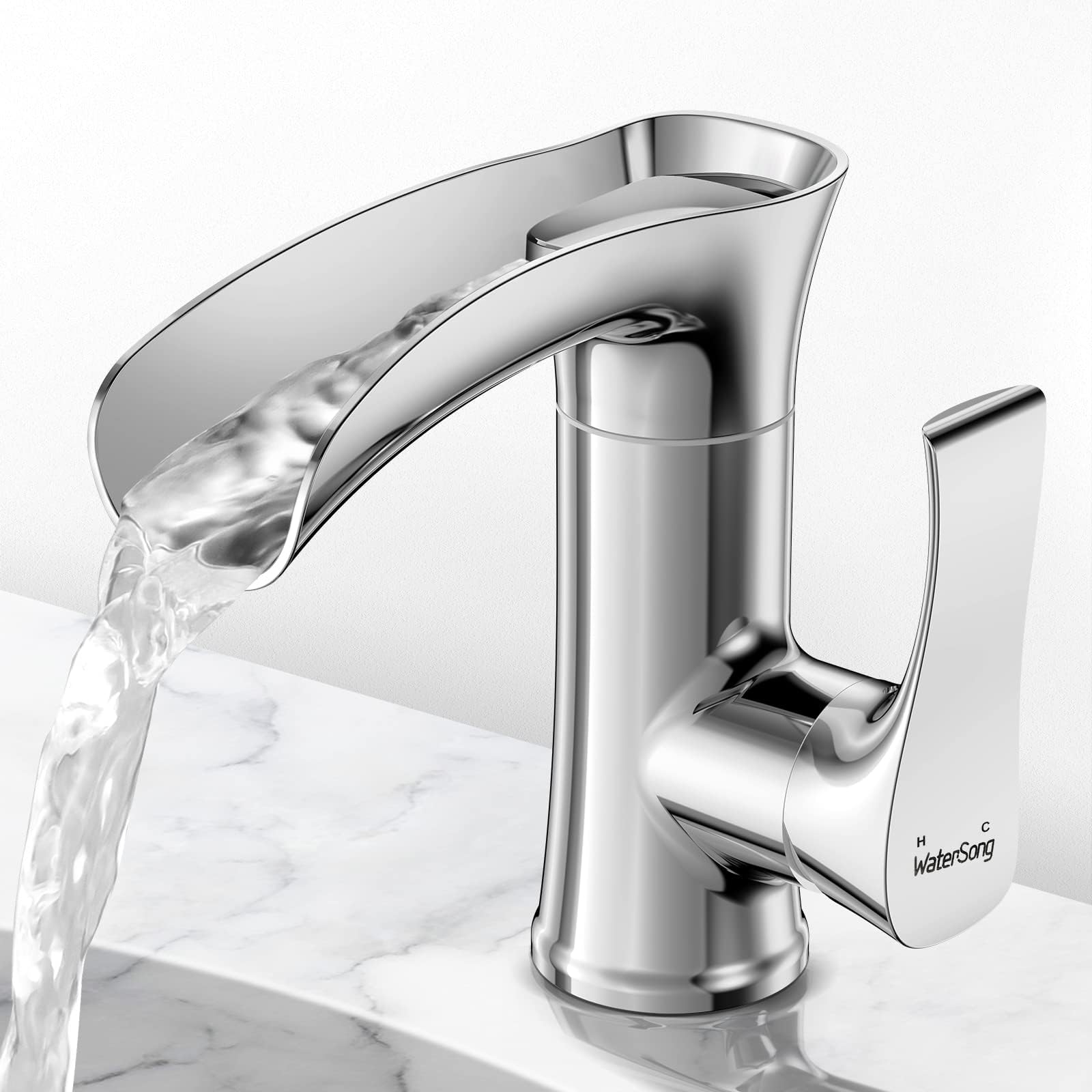 Bathroom Faucet Single Handle 1 or 3 Hole Bathroom Sink Faucet with Glass Soap Dispenser and ...