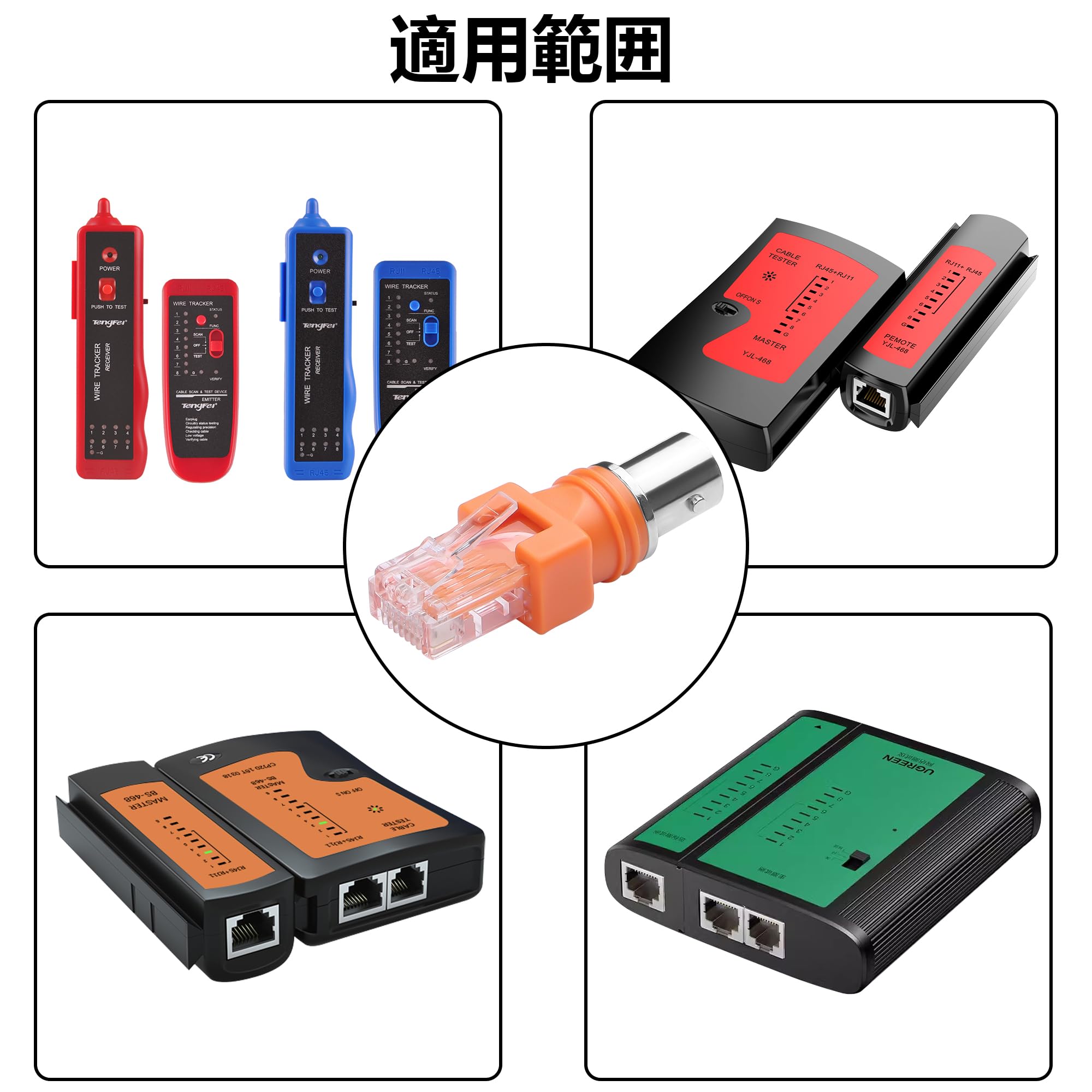 Amazon.co.jp: CERRXIAN BNC-RJ45変換アダプタ BNCメス-RJ45オス同軸 