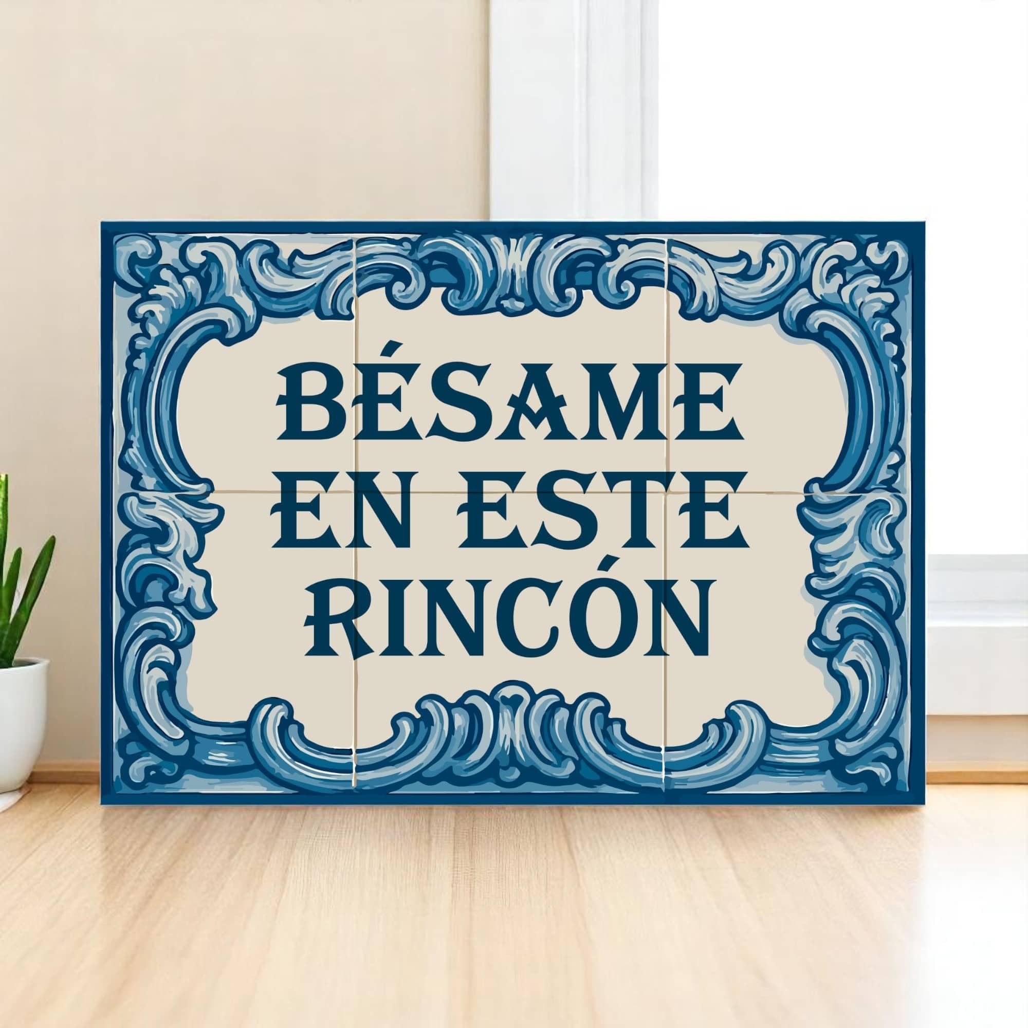 Azulejo personalizado estilo andaluz con texto 30x20 - Diseño 1, cerámica