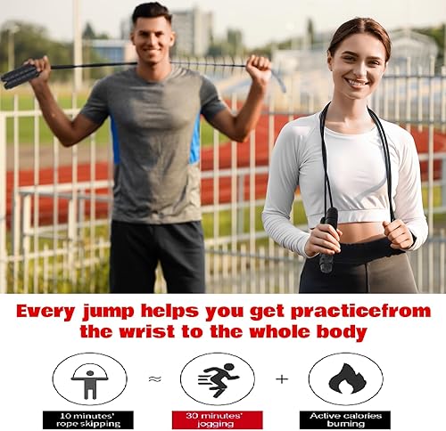 Miniatura 7 de Vinsot Cuerda de saltar 2 en 1, cuerda de saltar inalámbrica con bola, cuerda de saltar sin cuerda con rodamientos de acero ajustables, asas de