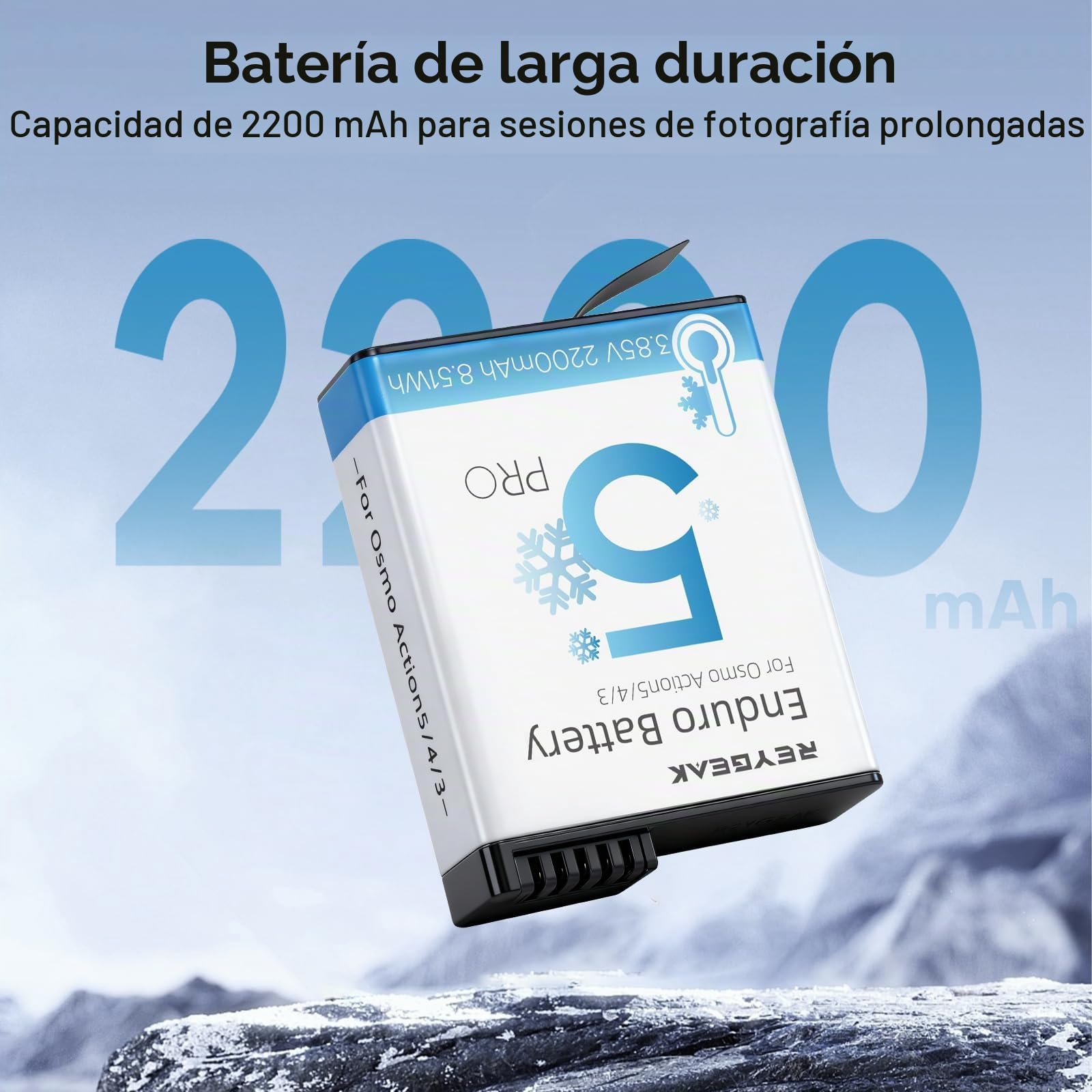 REYGEAK Batería y Cargador para dji Osmo Action 6/5/4/3-2 Baterías de Repuesto 2200mAh con Cargador Triple, Accesorio para Extender la Autonomía de Cámara de OSMO Action Accesorios