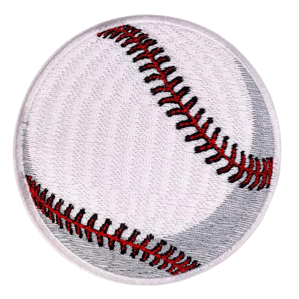 EMBROBOF Classic Baseball Patch – 3.5 inches, Cool Baseball Iron On Patch – Embroidered Iron On Sport Patches for Backpacks