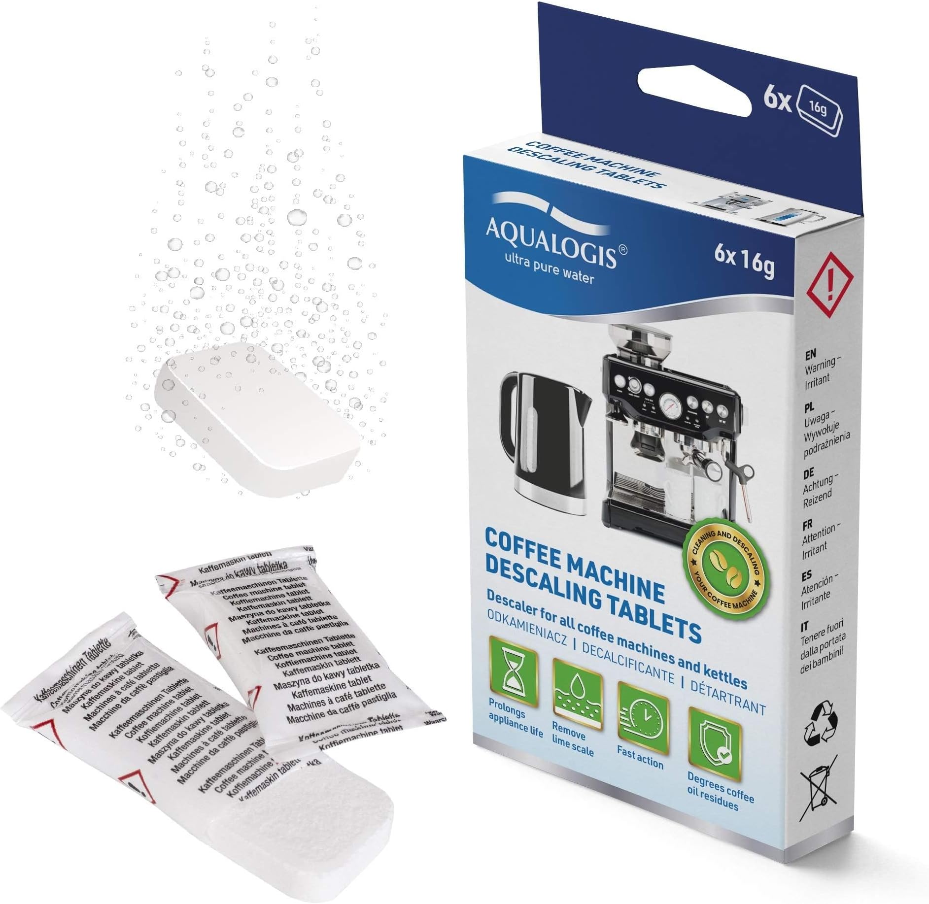 Large Descaler Tablets 16g for Coffee Maschine and Kettle, Compatible with Tassimo Bosch all brands (6)