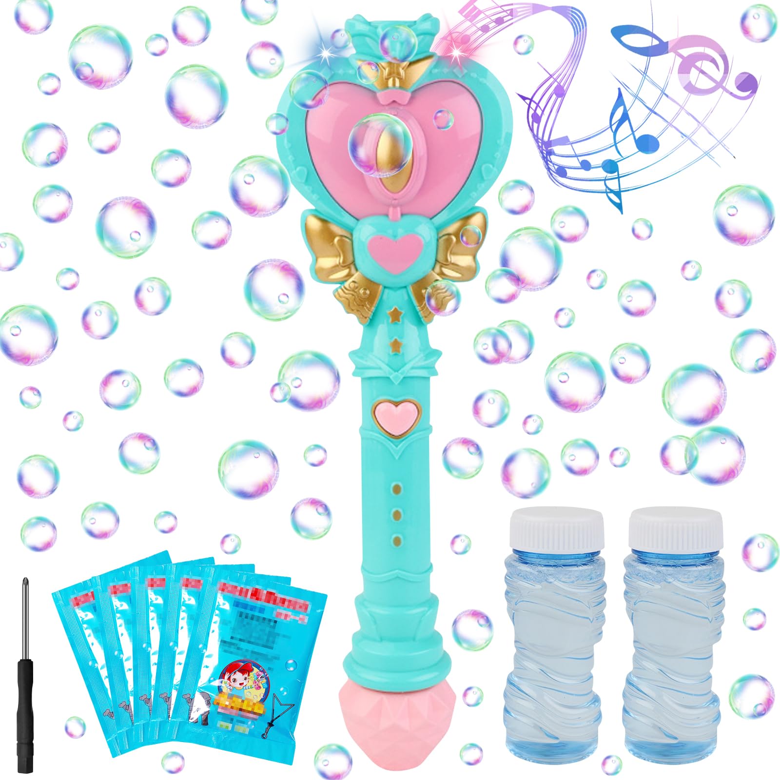 Machine à Bulles Automatique Pour Enfants - Fleur Colorée, Rechargeable - 10,000 Bulles/min - Cadeau Anniversaire Fête