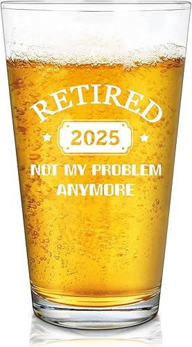 DAZLUTE Regalos de jubilación para hombres, vaso de cerveza para jubilados 2024 Not My Problem Anymore, divertidos regalos para jubilados para jefe,