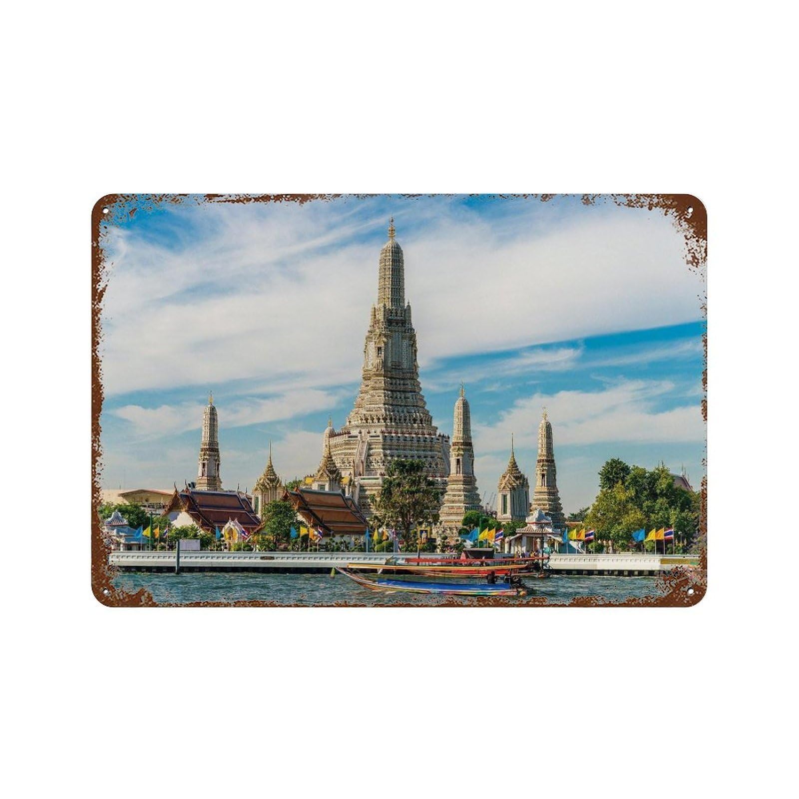 xiaoxiaoshen Real Photo Bangkok Decor Thailand Wall Decor Art Metal Tin Poster Modern Home Decor Art Home Bar Shop Decorations Vintage Sign 20x30cm