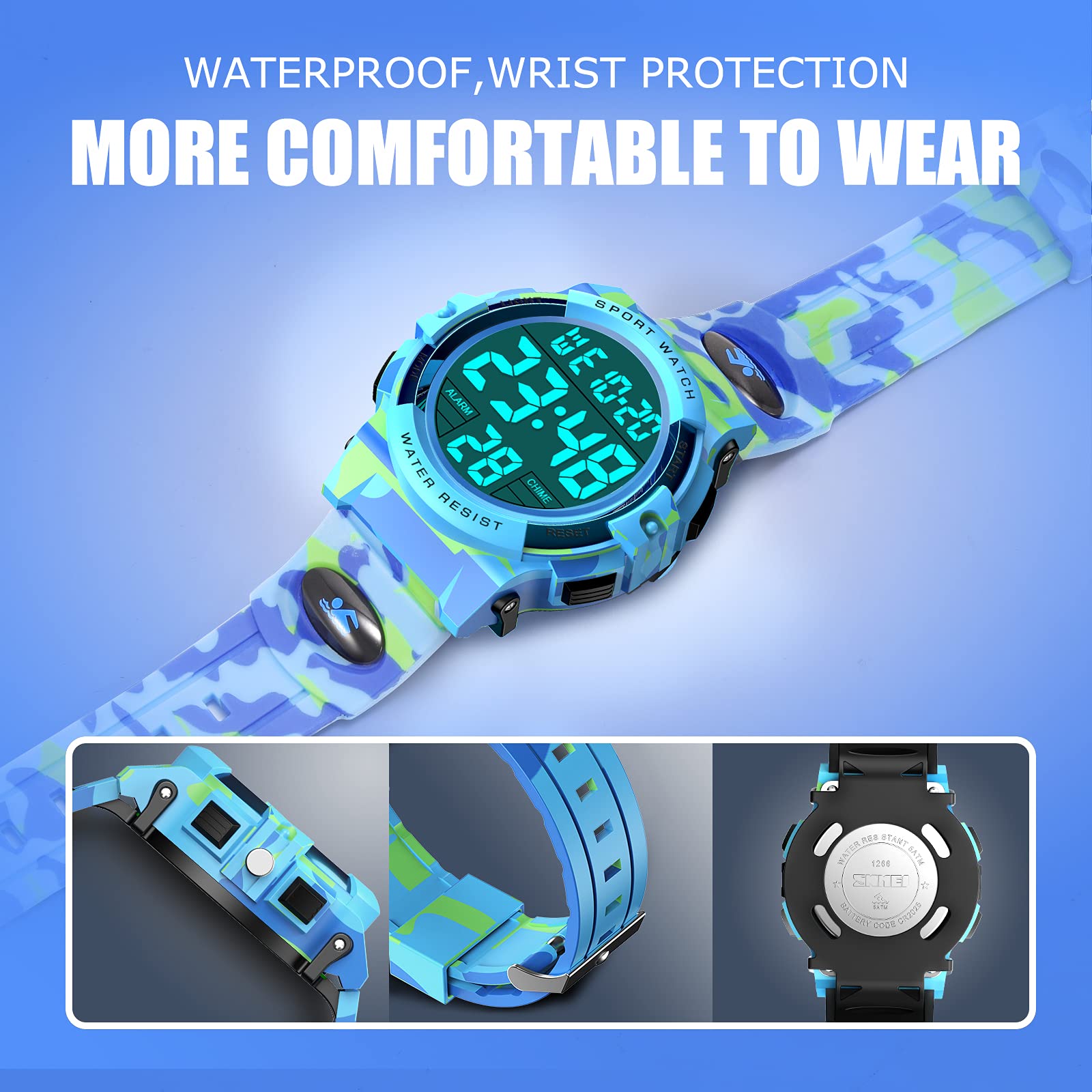 Dislocati Orologio Digitale Bambino, Orologio Sportivo Multifunzionale Impermeabile, Regali per Bambini e Ragazzi